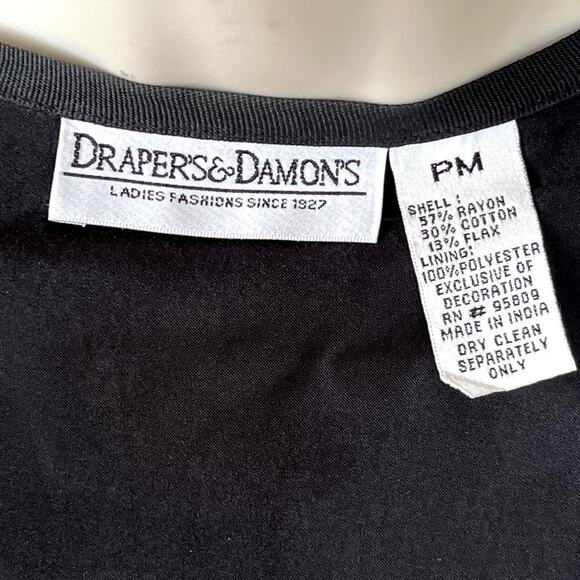 VTG Draper's & Damon's Button Up Jacket Applique Flowers Butterflies Petite M - Picture 10 of 11